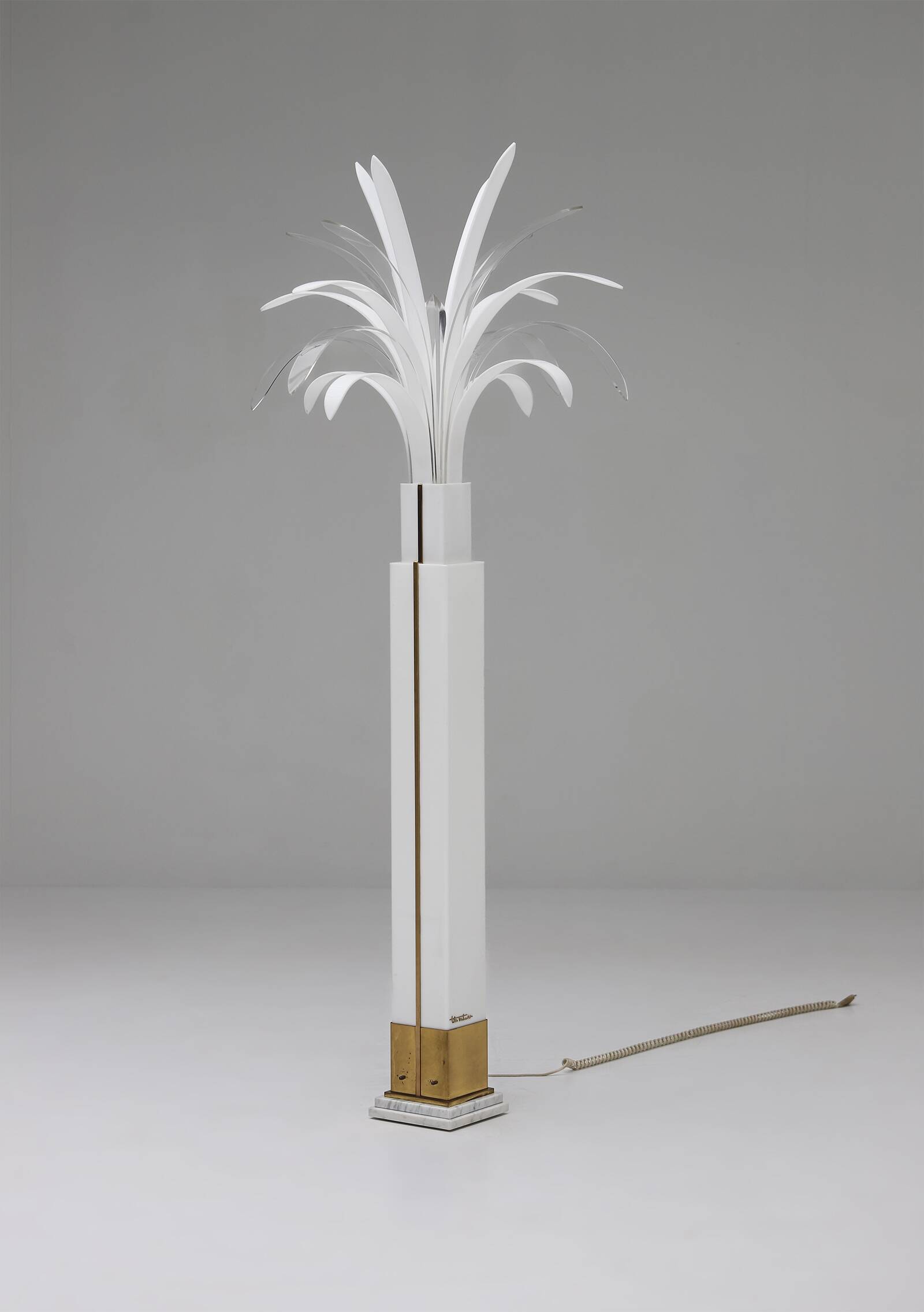 Theo Verhulst 1982 Perspex Palm Floor Lamp