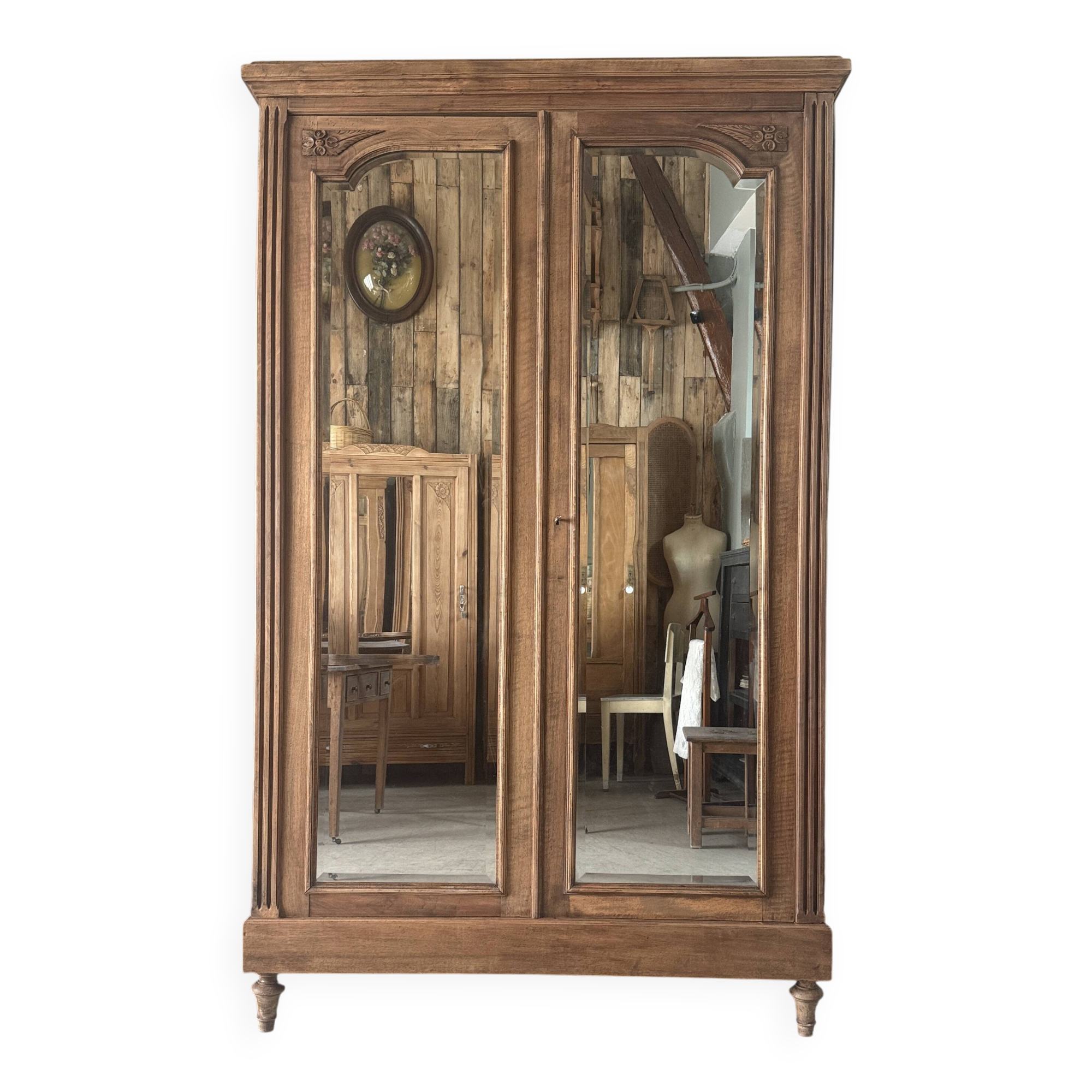 Grande armoire à glace ancienne (rénovée)