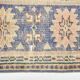 Grand Tapis Oushak Vintage, Laine Fait Main, Pêche et Bleu, 194x267 Cm