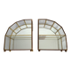 Pair of gilded brass, glass, mirror display cases from the 60s