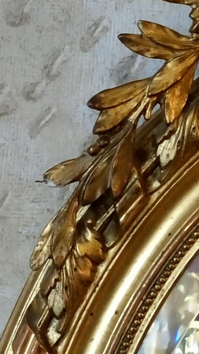 Mirror oval wood stuck and Golden State 110 x 68