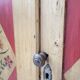 Antique grocery furniture, polychrome folk art, Savoie 1940.