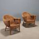 Vintage bamboo and wicker armchairs, Italy, 1950s-1960s.