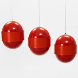 Series of 3 Scandinavian pendant lamps by Uno and Osten Kristiansson for Luxux