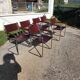 Set of 6 brown leather armchairs