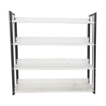Black and white metal book shelves attrb. to Tomado, Holland, 1950's