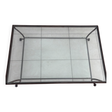Glass and wrought iron coffee table