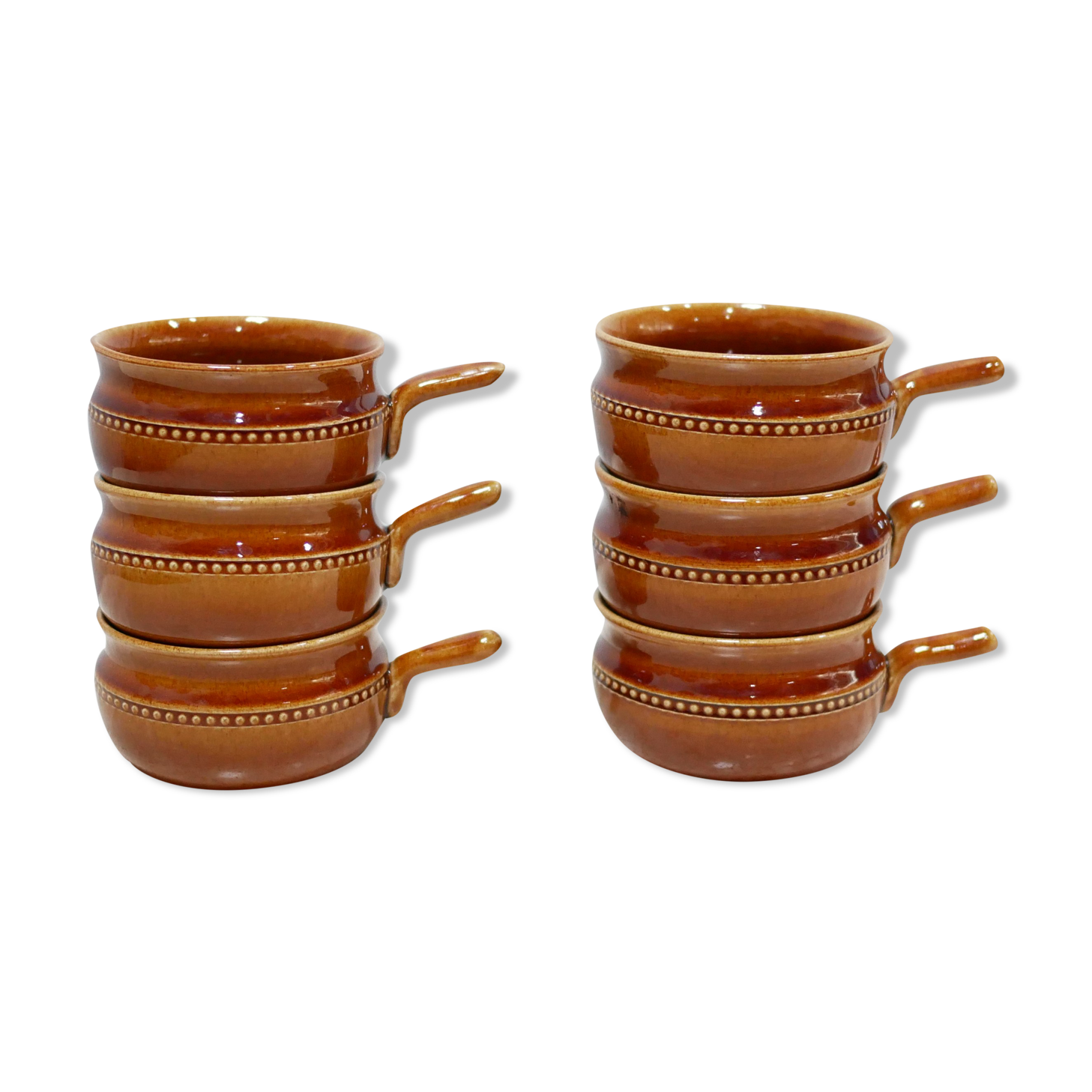 Series of 6 vintage Scandinavian ceramic cups by Höganäs Keramik