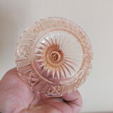 Baguier en cristal moulé rose