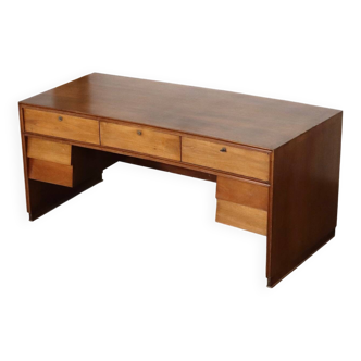 Bureau de réalisateur incurvé en noyer, Italie, années 1940