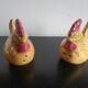 Yellow salt and pepper shaker in the shape of hens