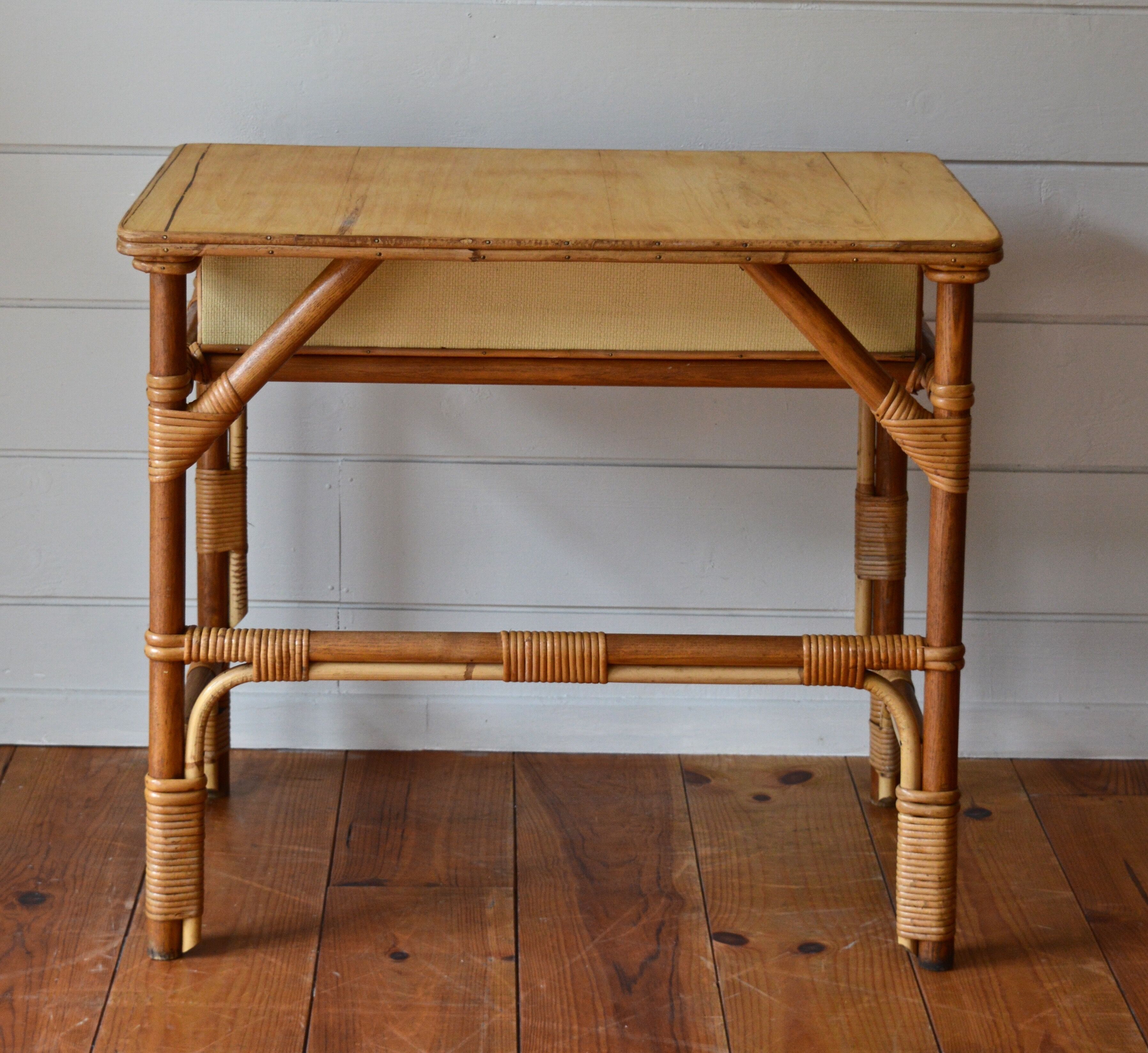 Rattan and wicker desk