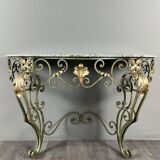 Wall console in wrought iron, 20th century