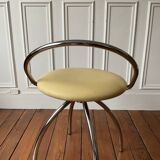 Chrome designer swivel tripod chair