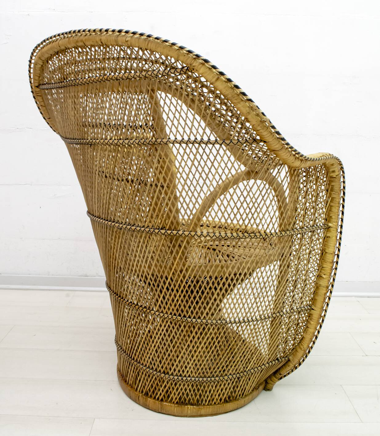 Pair of Mid-Century Modern Wicker Emmanuelle Armchairs from Kok Maison, 197
