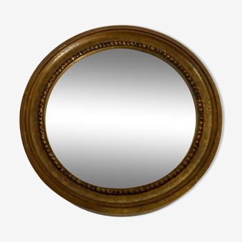 Vintage golden mirror from the 70s, 19cm