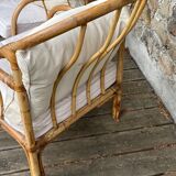 Pair rattan armchairs