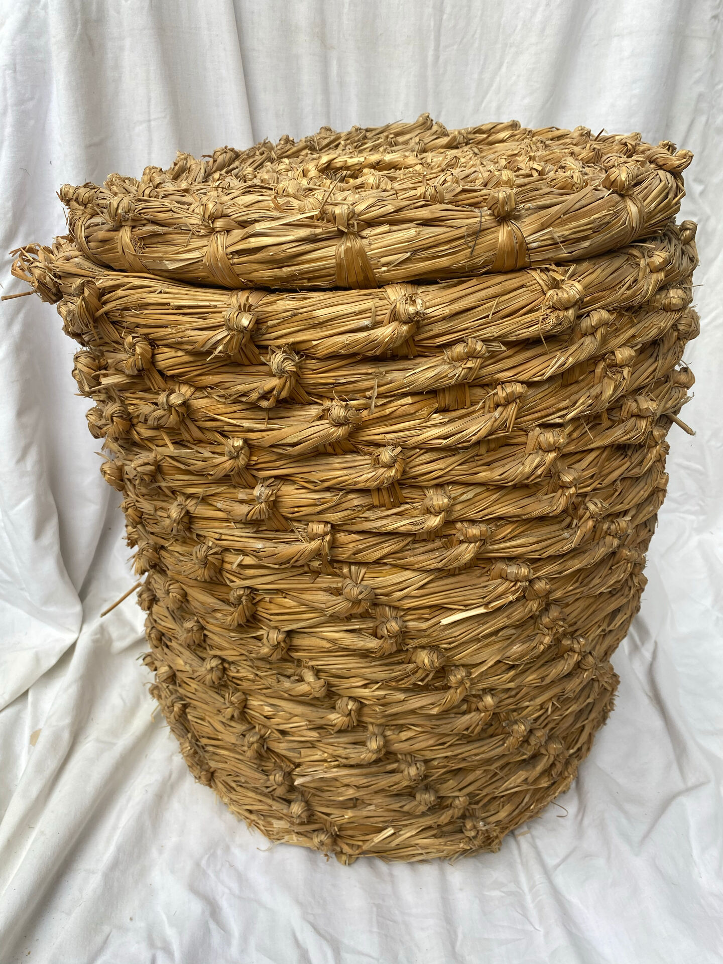 Vintage woven straw basket