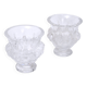 Pair of Lalique vases - dampierre model - satin molded crystal - period: 20th century