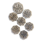Lot de 6 sous-verres et pose bouteille vintage