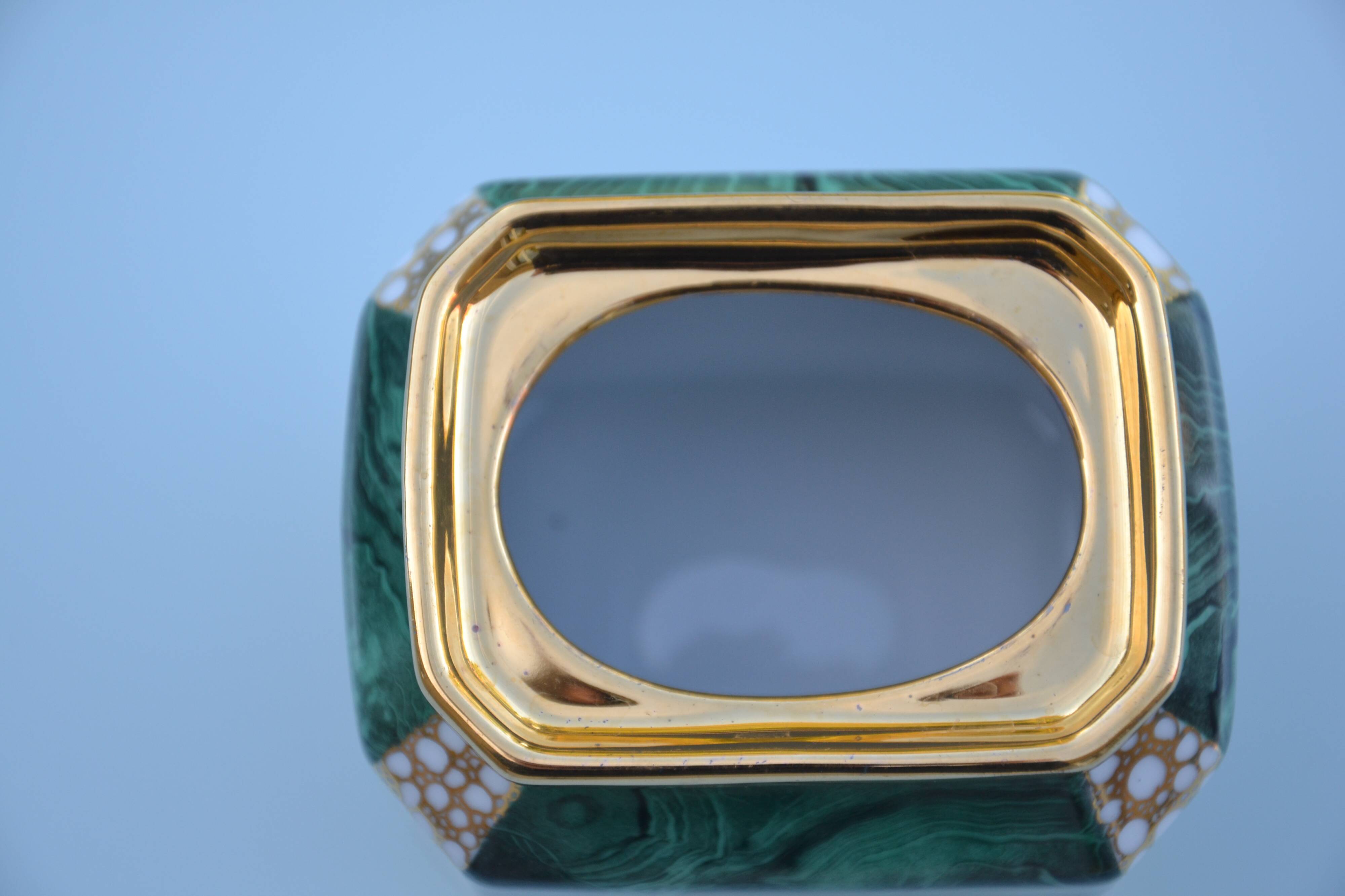 Winterling Germany malachite and gold candy box