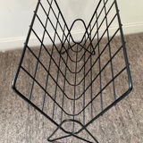 Vintage wired metal magazine rack