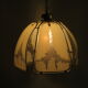 Gold metal pendant lamp and Murano glass panels by Eglo Leuchten Austria 1970