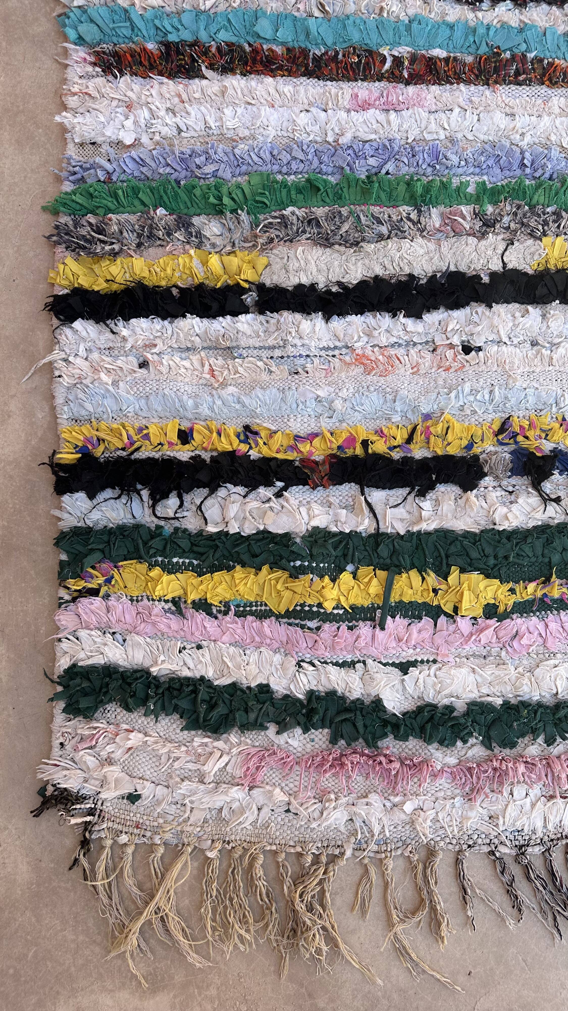 Moroccan carpet Boucherouite colored - 104 x 196 cm