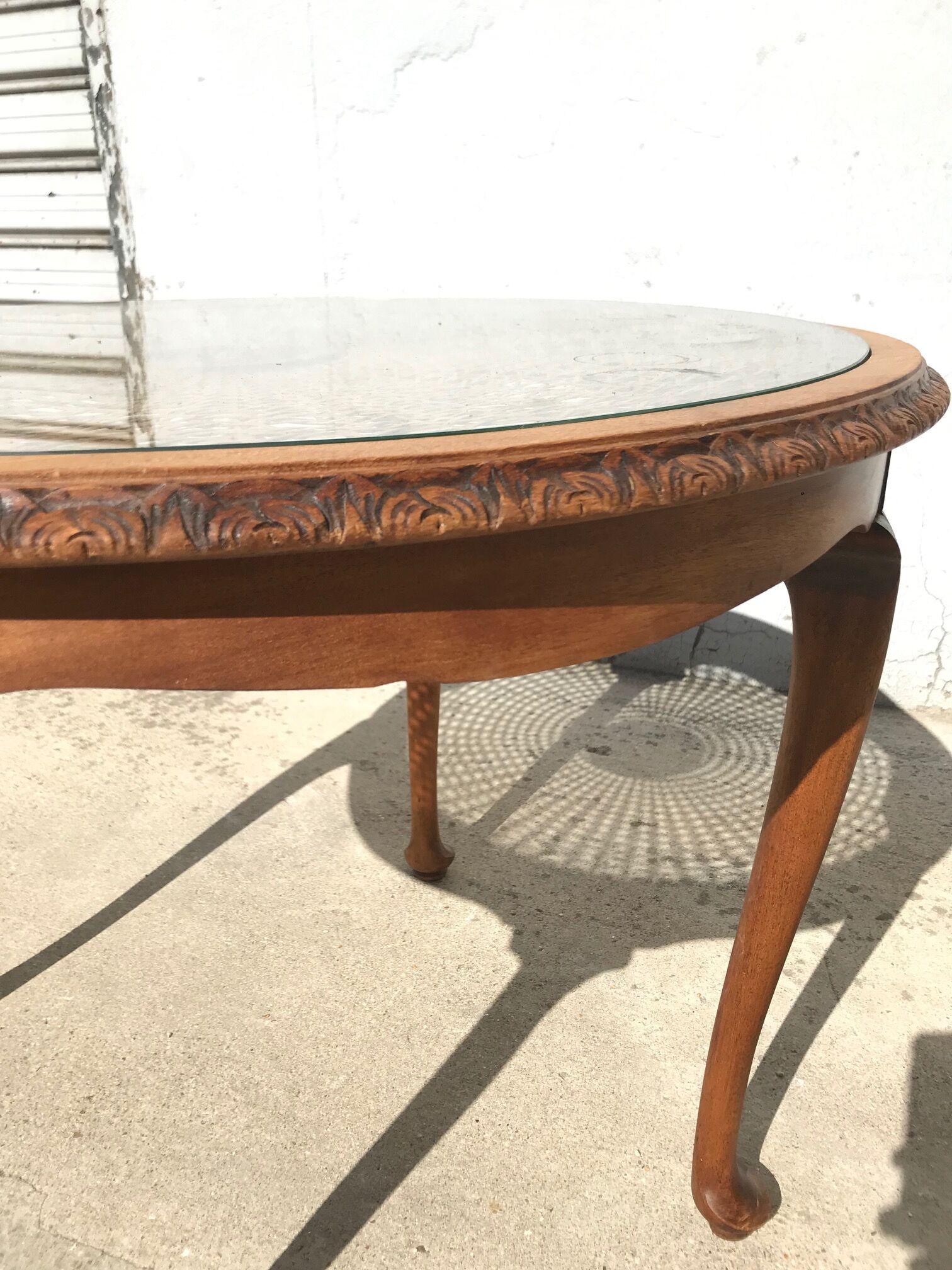 Coffee table, wood, glass and cannage, France, nineteenth century
