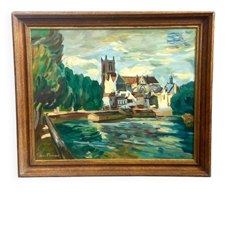 Tableau landscape in Fauvism style signed by André Planson.