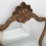 Gilded wooden mirror decoration shell Louis XIV