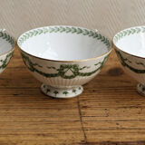 Set of cups and saucers, Sarreguemines porcelain, decoration "laurels"
