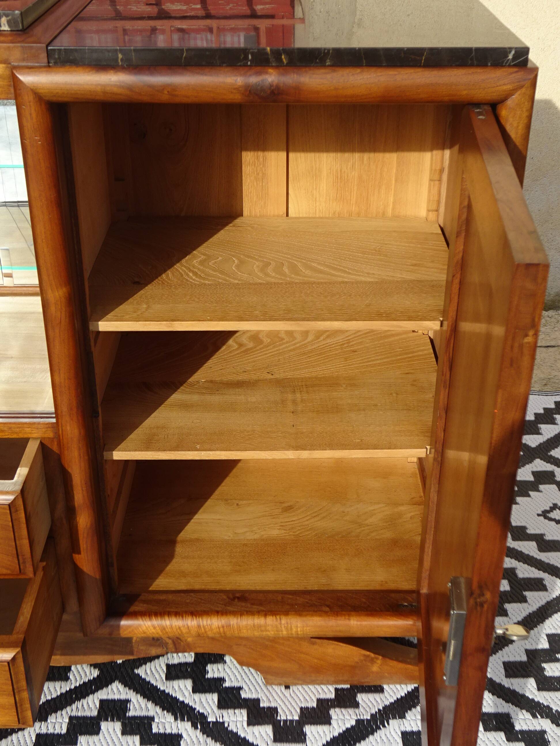 Walnut sideboard with moustache legs
