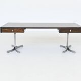 Trau Arredamenti Metallici S.P.A. large desk in rosewood Italy 1960