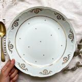 Hollow dish golden white porcelain berry