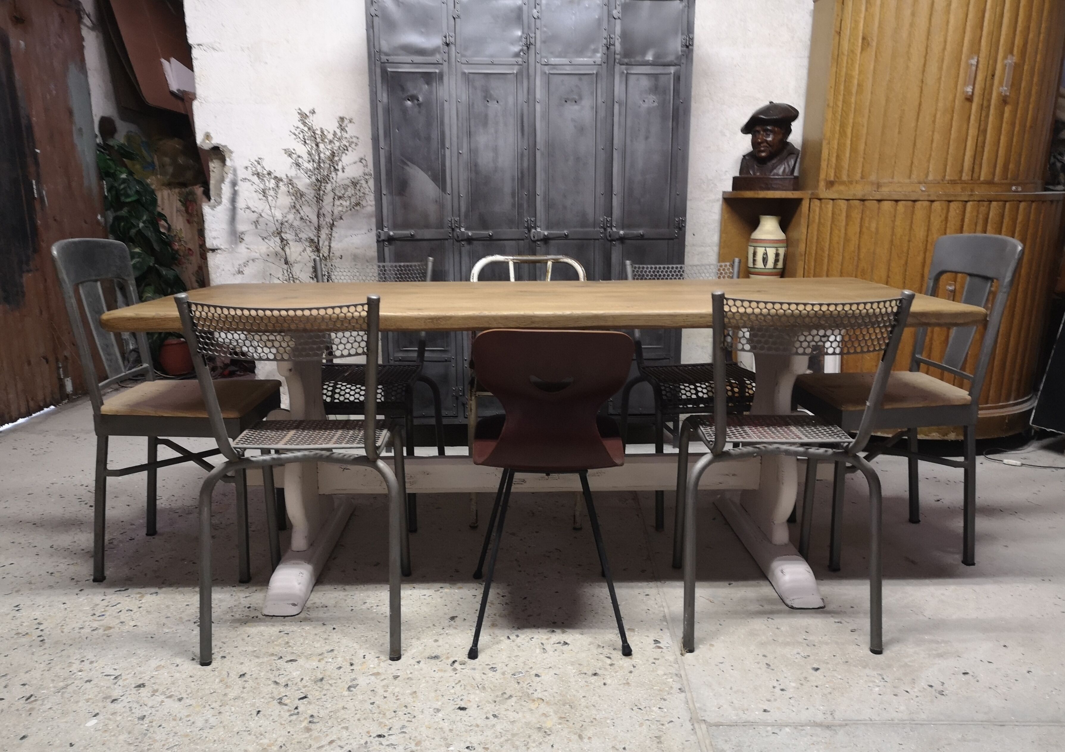 Dining table monastery farmhouse oak old patina shabby chic gustavian