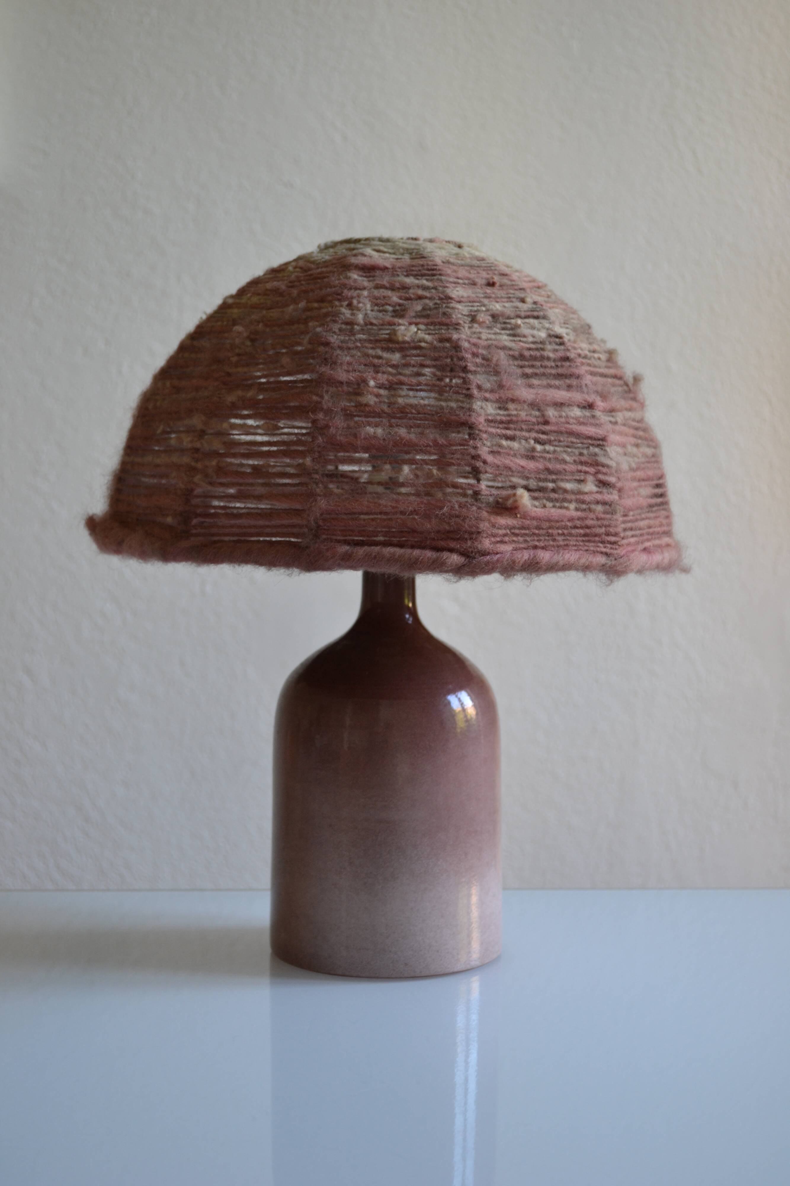Vintage ceramic and wool lamp