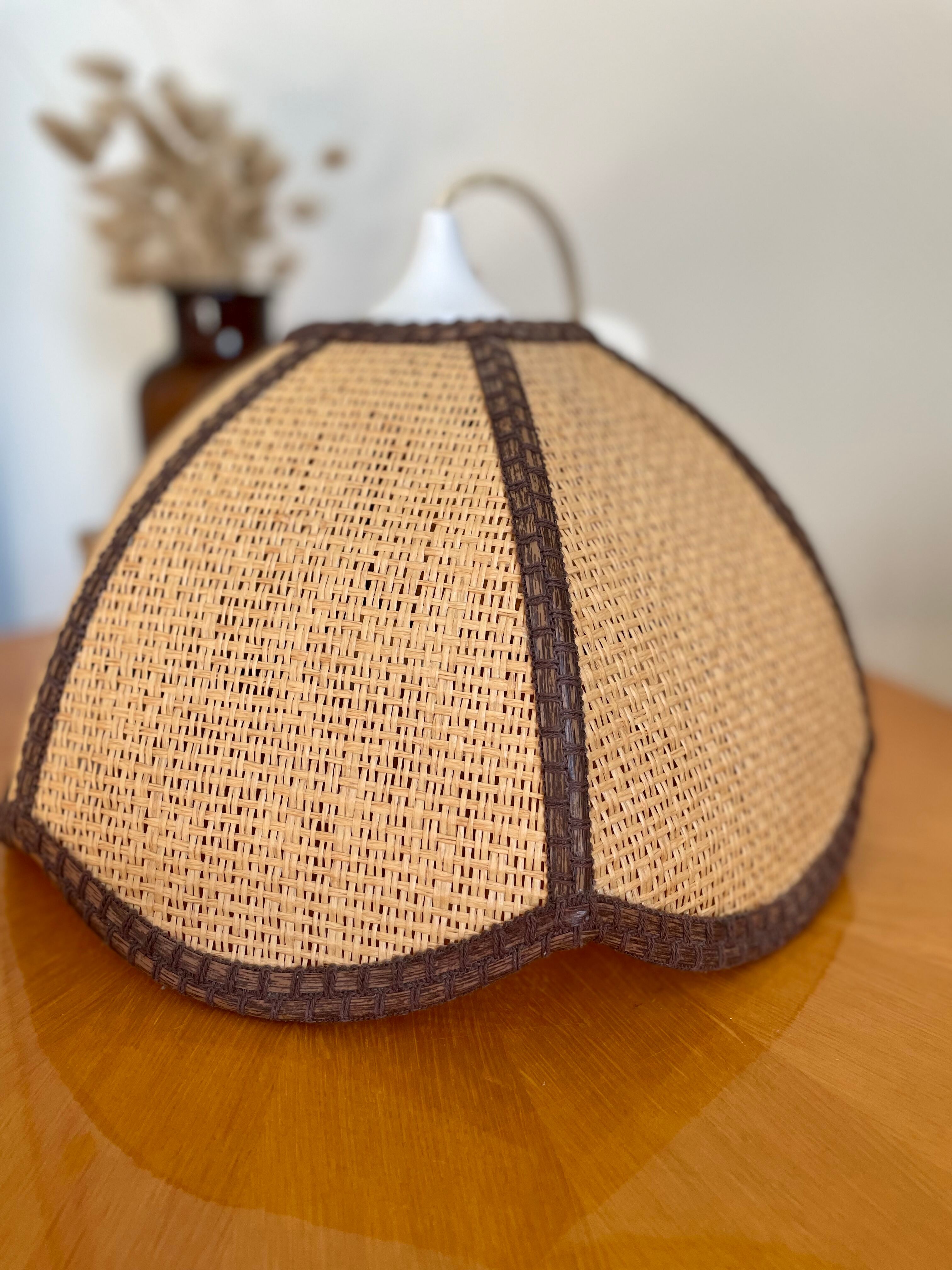 Suspension en rotin vintage forme fleur