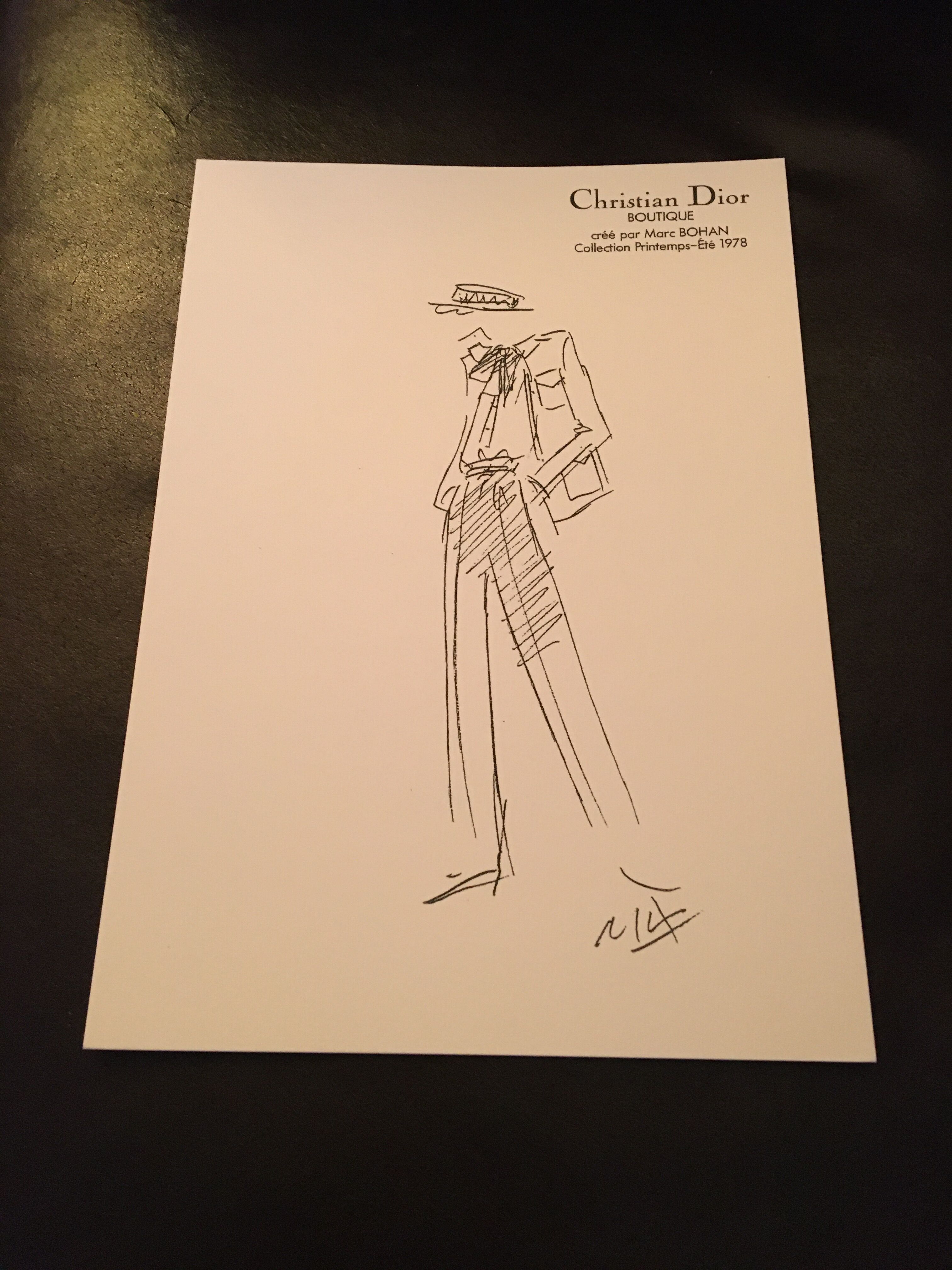 Christian Dior, illustration de mode de presse collection printemps - été 1978