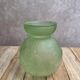 Small Art Deco round vase in moulded green pressed glass – relief decoration