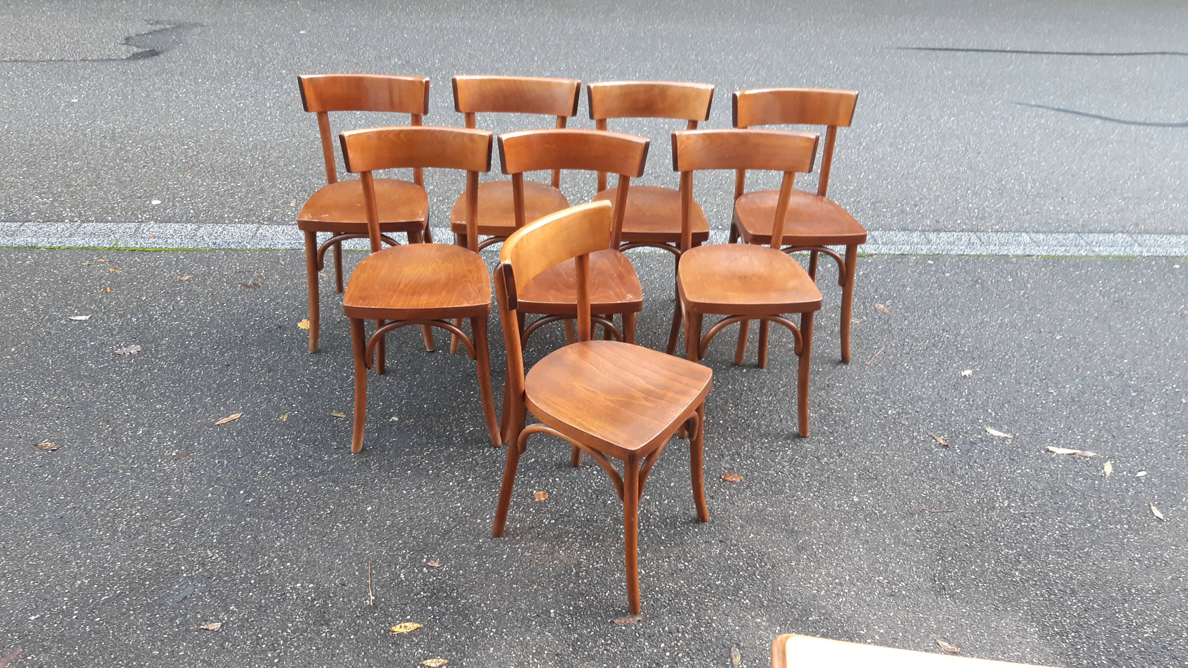Bistro chairs 50s, set of 8