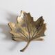 Trinket bowl vintage brass leaf
