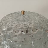 Art Deco ceiling lamp in structured glass 50s