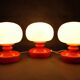 Ensemble de trois lampes de table en verre opalin Stepan Tabery des années 1970, Tchécoslovaquie
