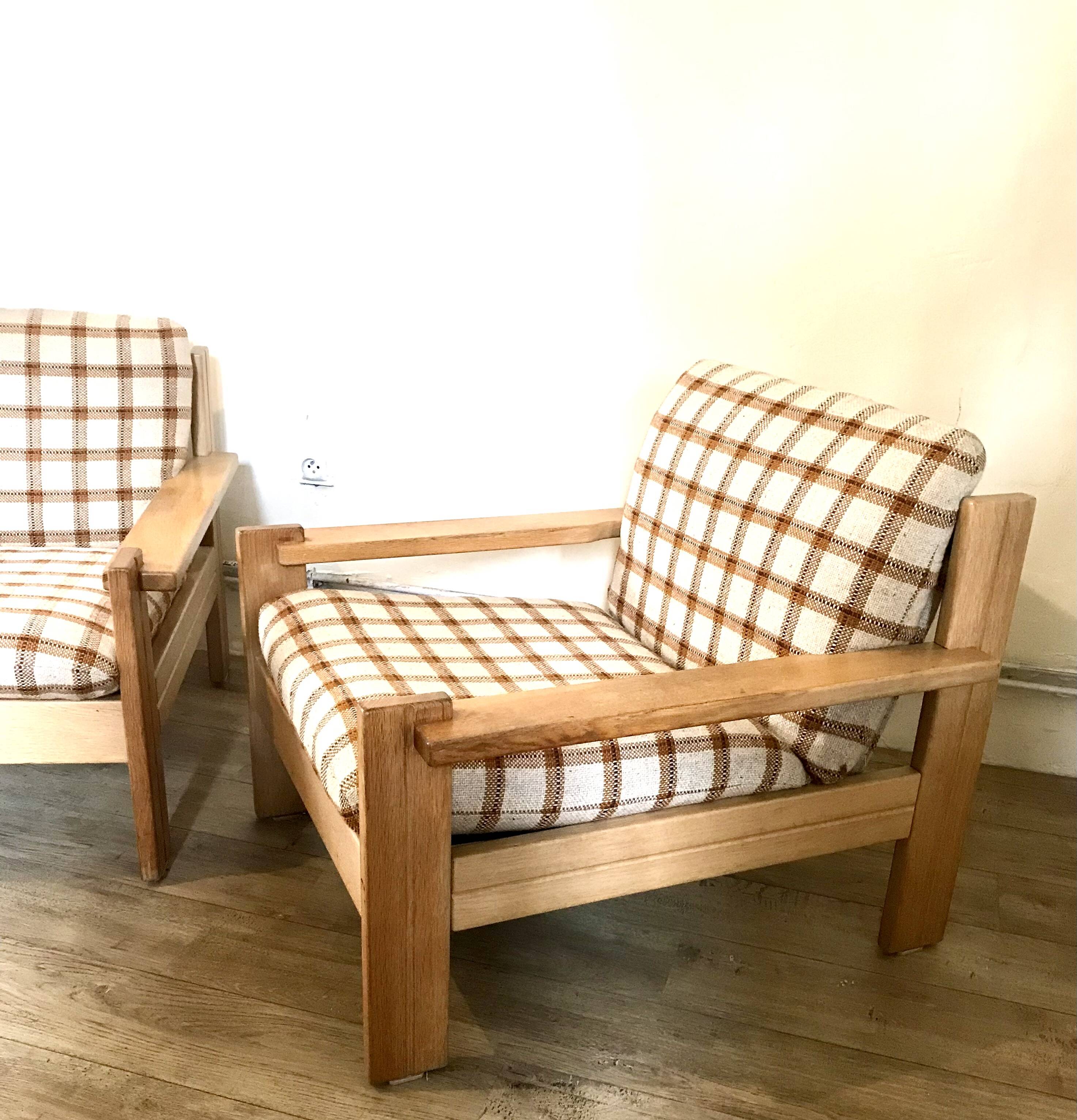 Pair of brutalist armchairs circa 1980's
