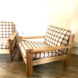 Pair of brutalist armchairs circa 1980's