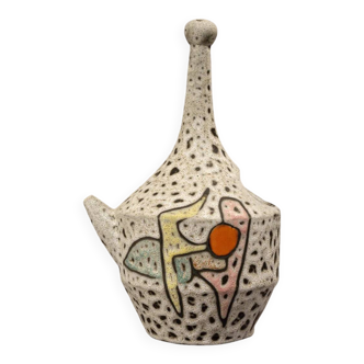 Fat lava jug abstract decoration Marius Bessone Vallauris - Mid-century 60
