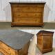 Commode Restauration XIXème en merisier et dessus marbre noir