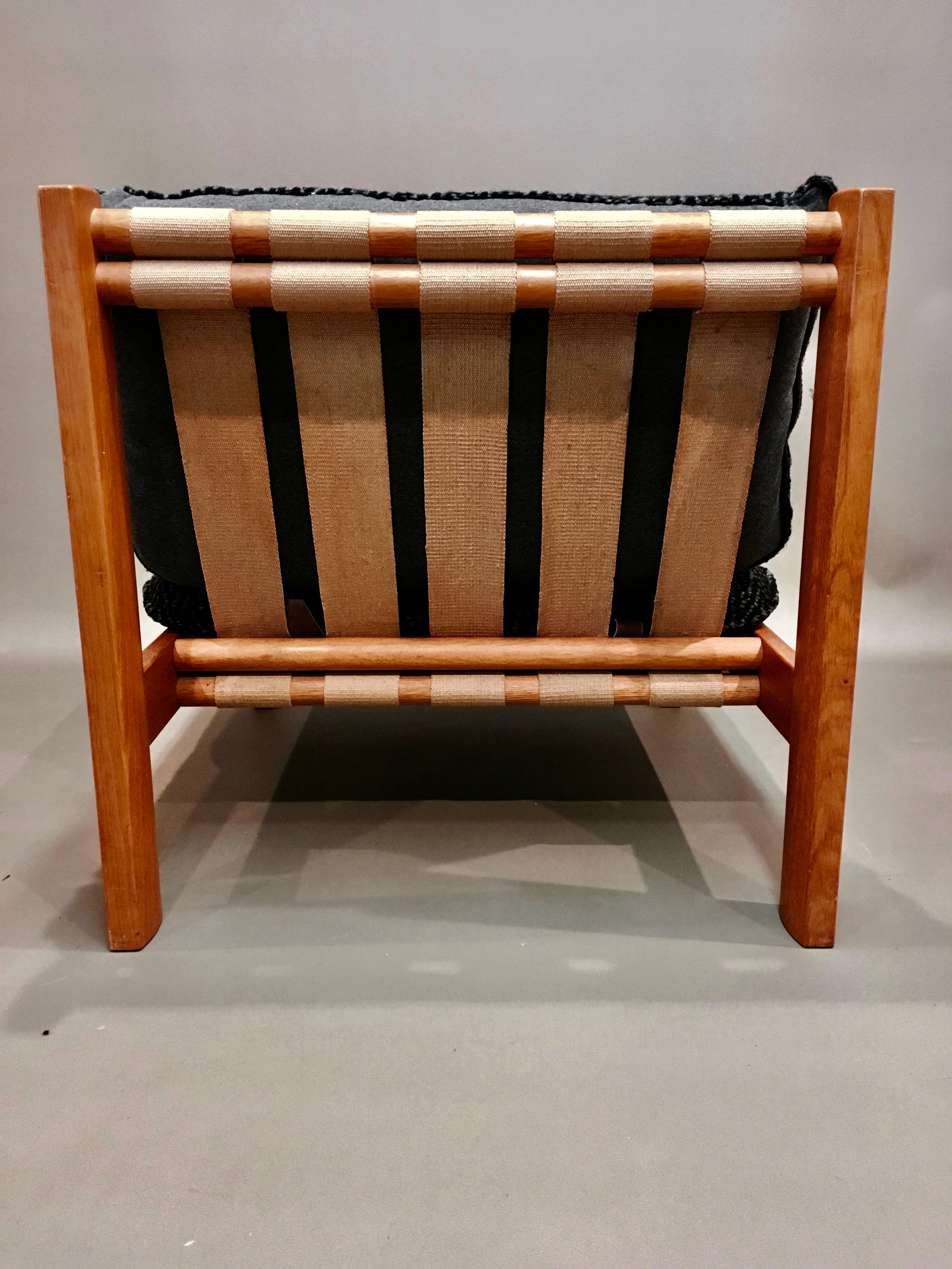 Massive oak chair Scandinavian design 1960.