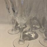 5 glasses of moulded crystal wine 1970